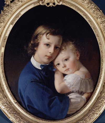 Paul en Rene Dubufe, c.1852 door Claude Marie Dubufe